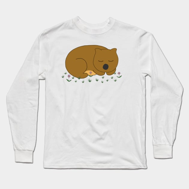 Wombat Dreaming Long Sleeve T-Shirt by wanungara